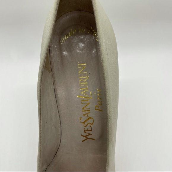 Vintage YSL Grey Kid Leather Heels Pumps Size 7N - Picture 12 of 12